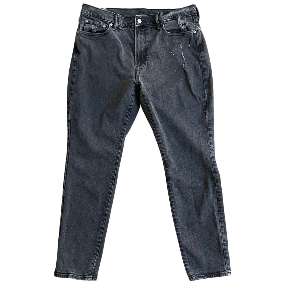 Abercrombie & Fitch Athletic Slim Jeans Mens 36x32 Black Distressed Streetwear